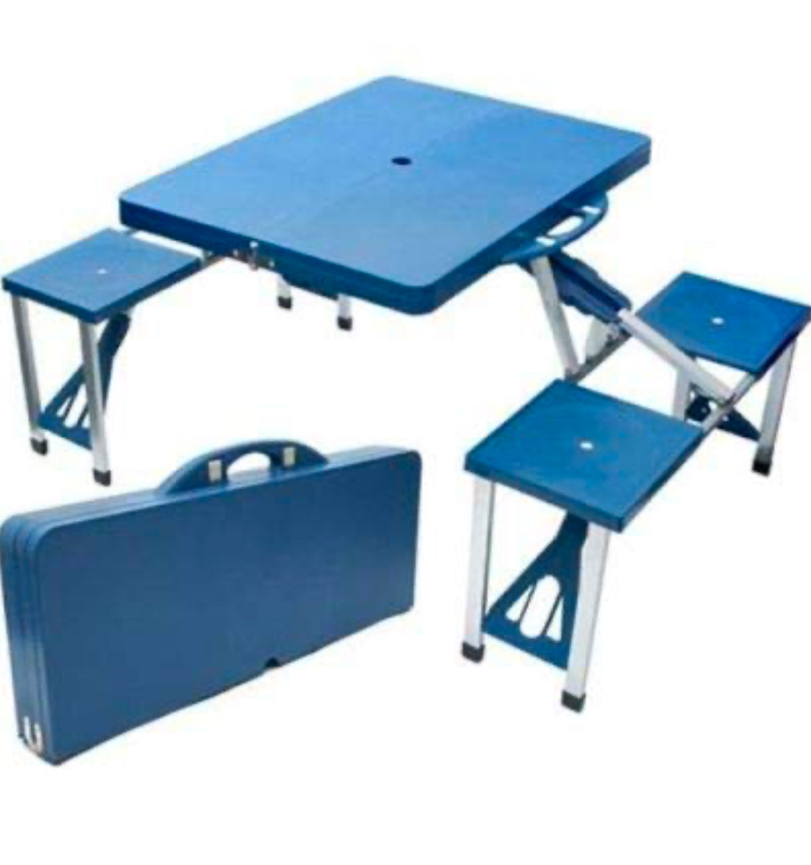 Plastic Blue Table And Chair Set Folding Table outdoor table chair with umbrella