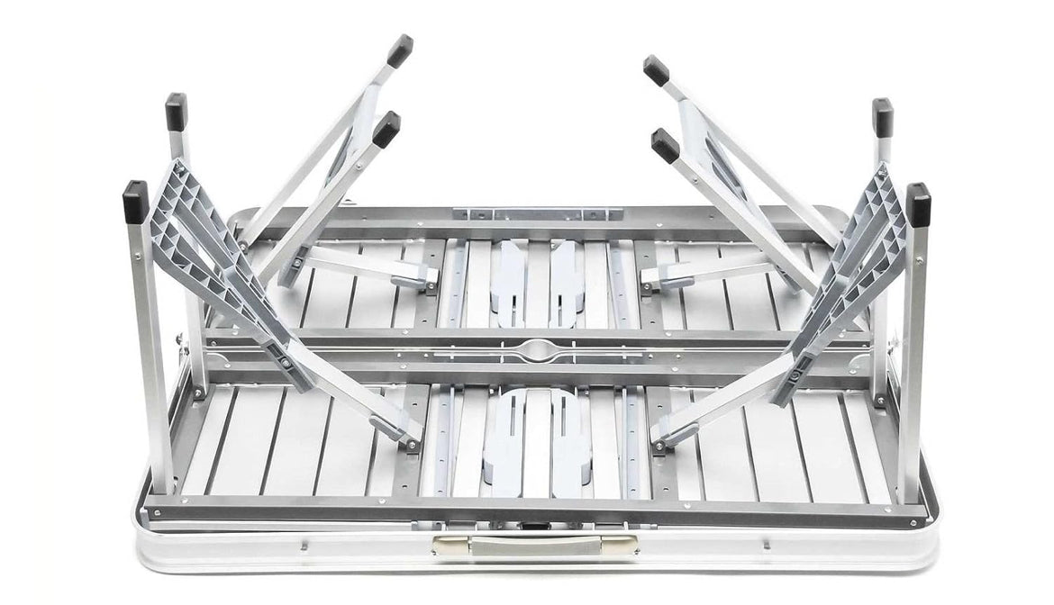 Aluminium Portable Folding Table 4 Seater with umbrella