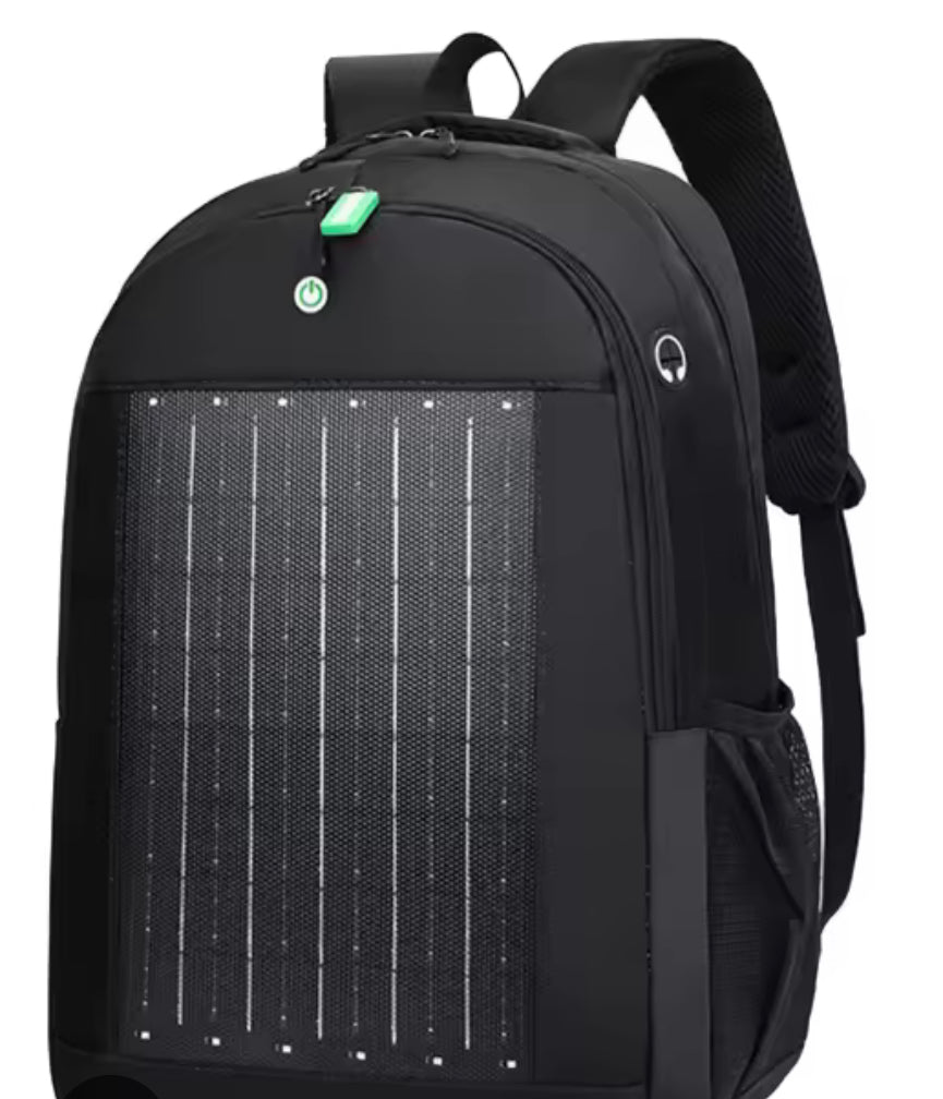 Solar Charging Backpack - Waterproof, Weatherproof Travel Bag with USB Port for Outdoor, Hiking, Camping & Work