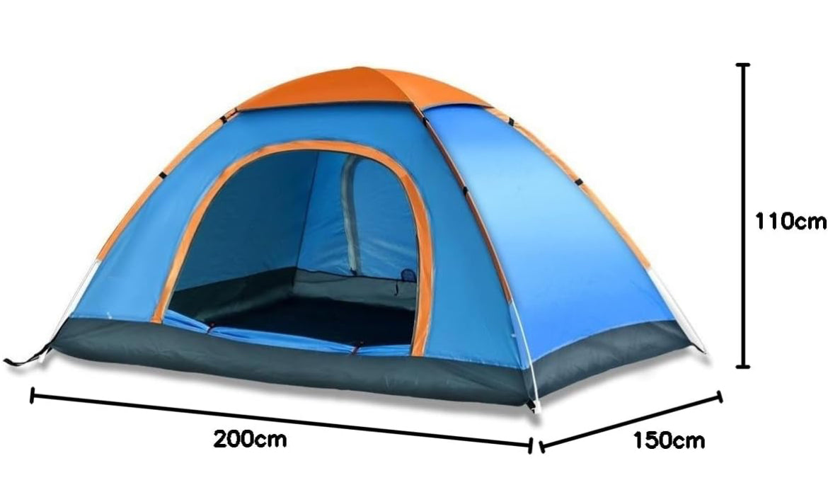 Dome Tent 2 men Single layer (Water Resistant)
(200x150cm)