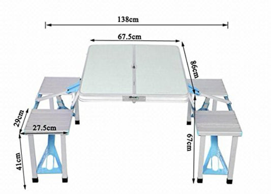 Aluminium Portable
Folding Table 4 Seater without umbrella