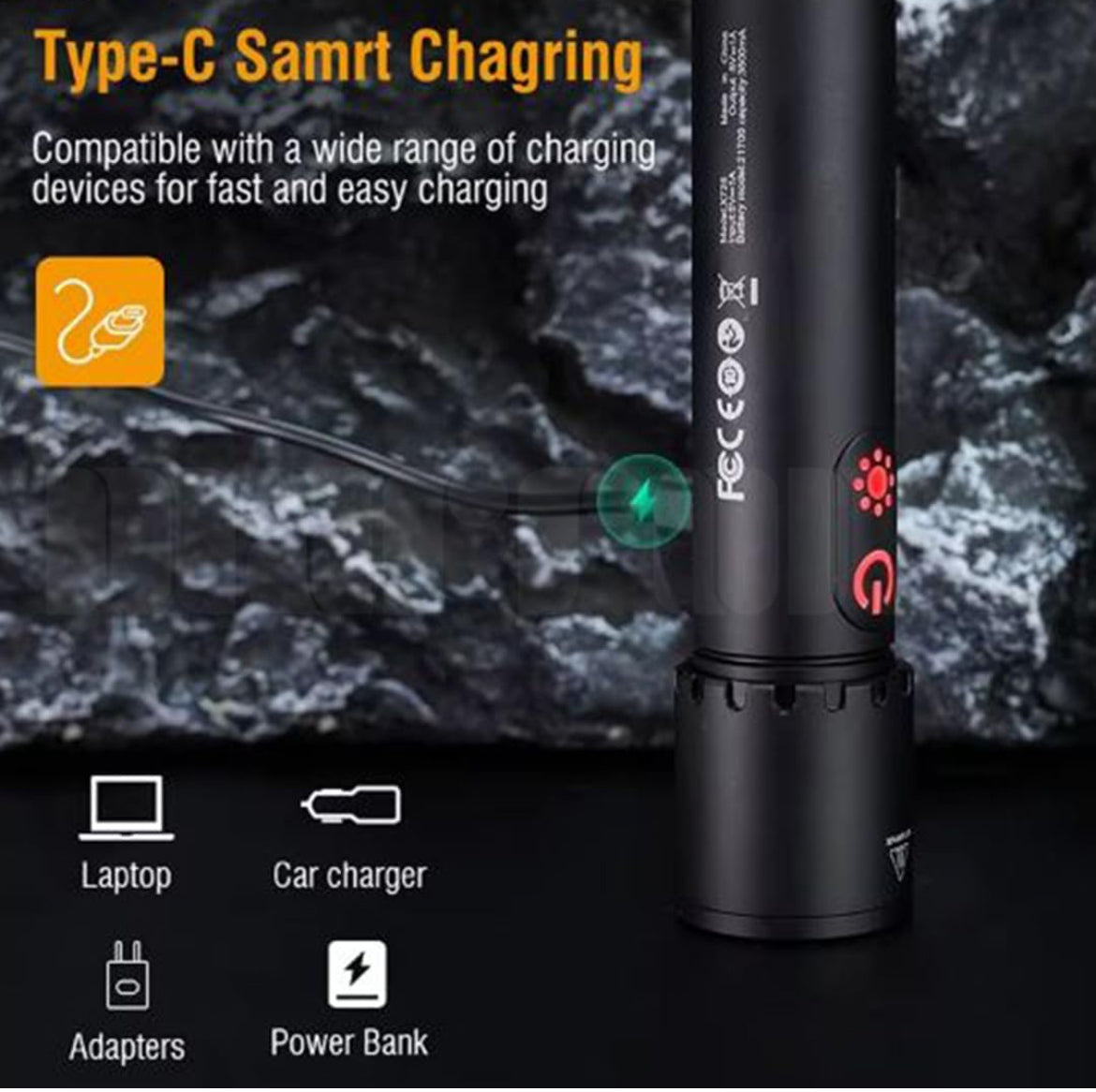 COB Led Super Bright
Torch Flashlight
Rechargeable
