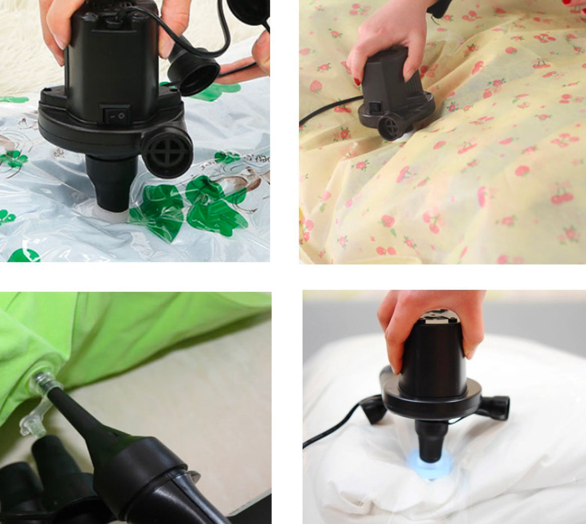Multi-Purpose Electric Air Pump - Quick Inflate & Deflate for Air Beds, Mattresses, Sofas, Swimming Pools, Toys, and Travel Air Bags