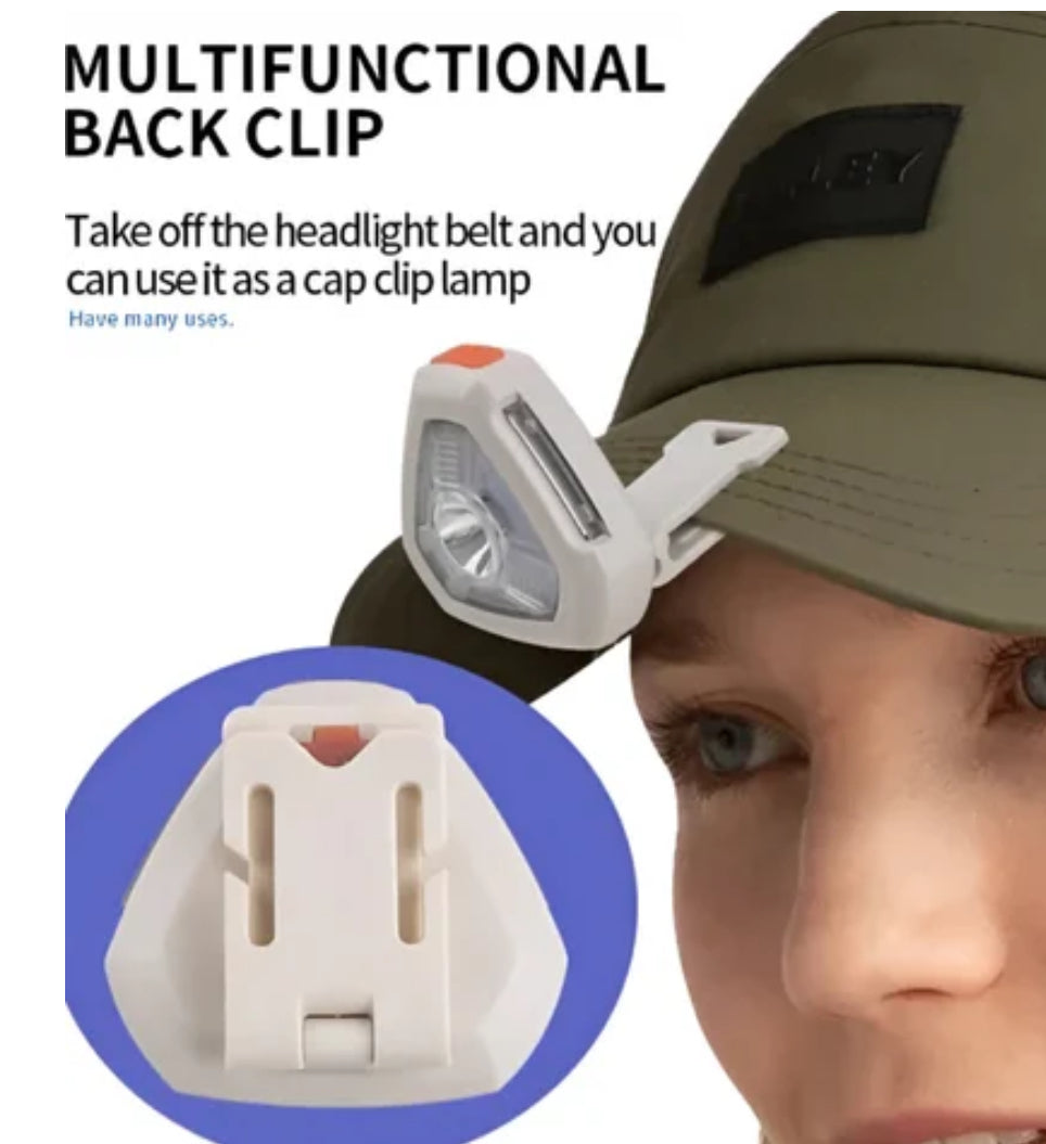 Multi-functional
Portable Rechargeable
Hat Clip Headlight