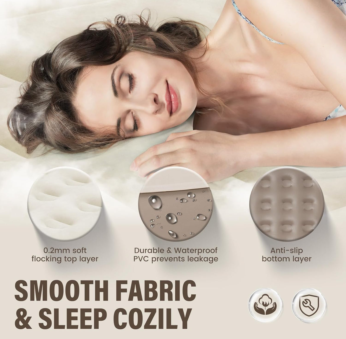 Air Mattress with Built-in Pump Bevbud, Fast & Easy Inflation/Deflatic Inflatable Mattress