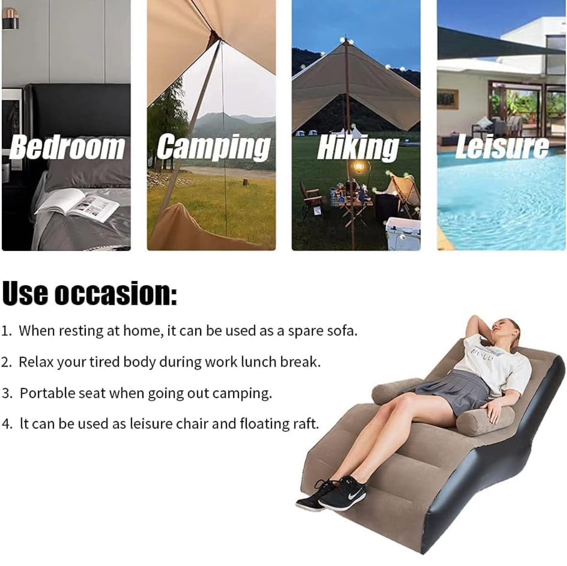 Inflatable Lazy Sofa |Portable S Shaped