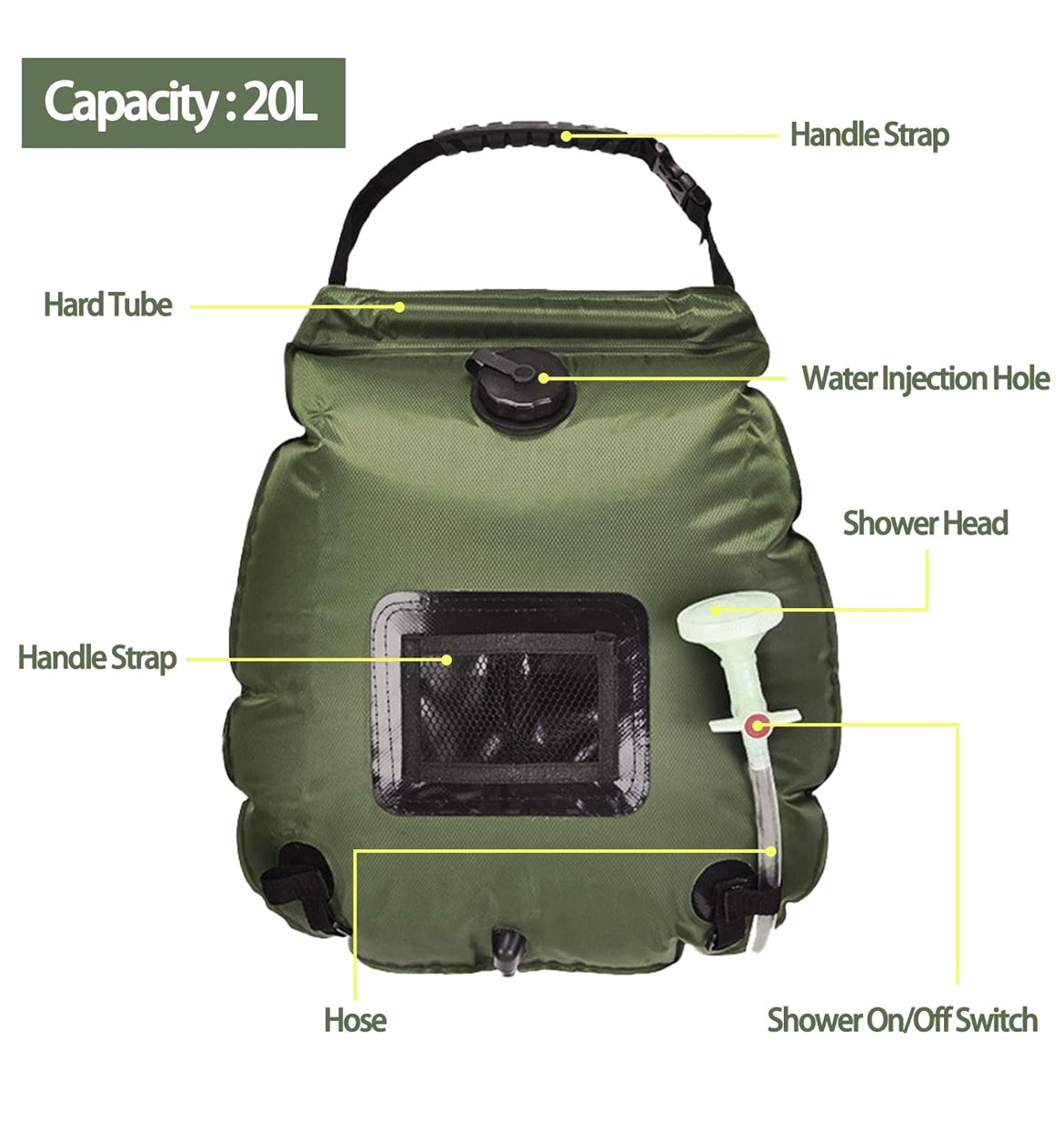 Premium Camping Shower Bag 20Ltr