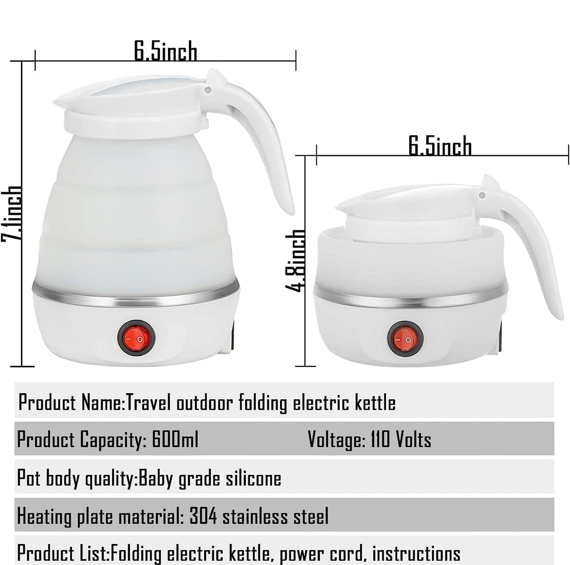 Travel Foldable Electric Kettle