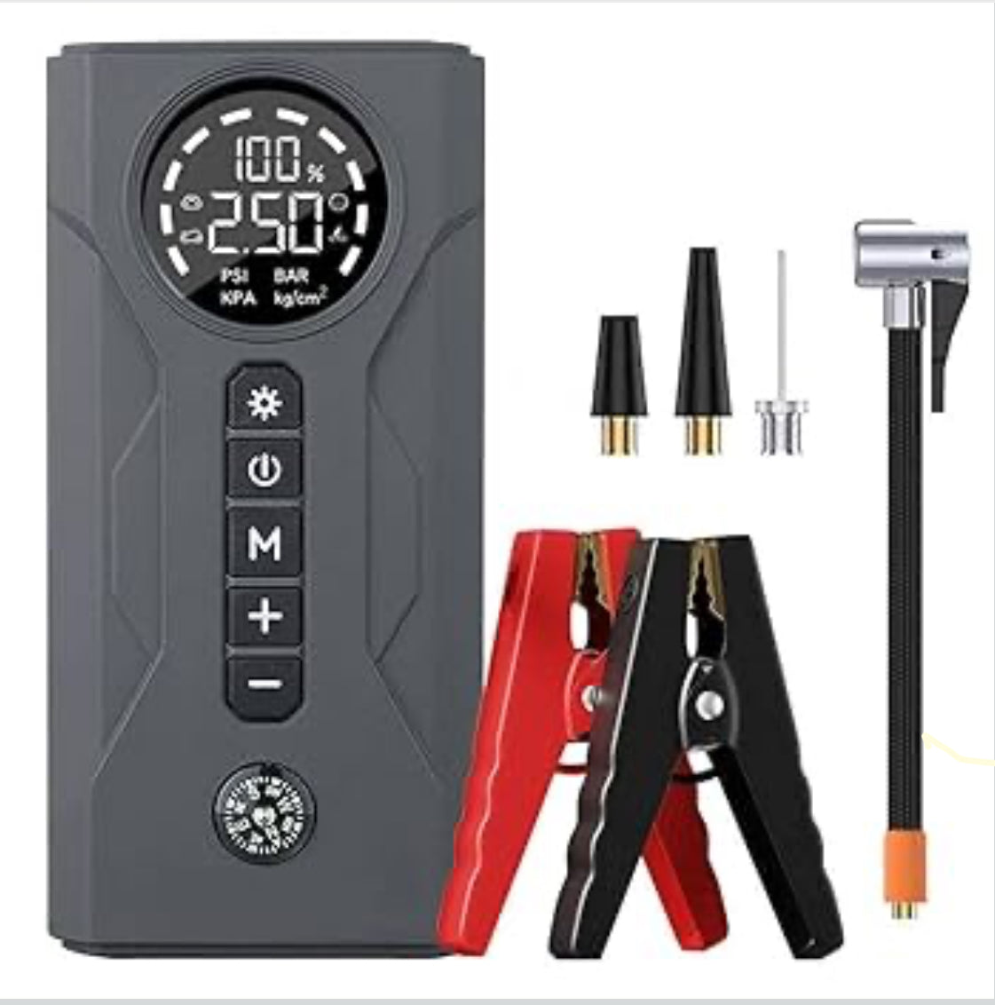 Emergency Car Battery Jump Starter With Car Tyre Air Pump In built battery Ps186