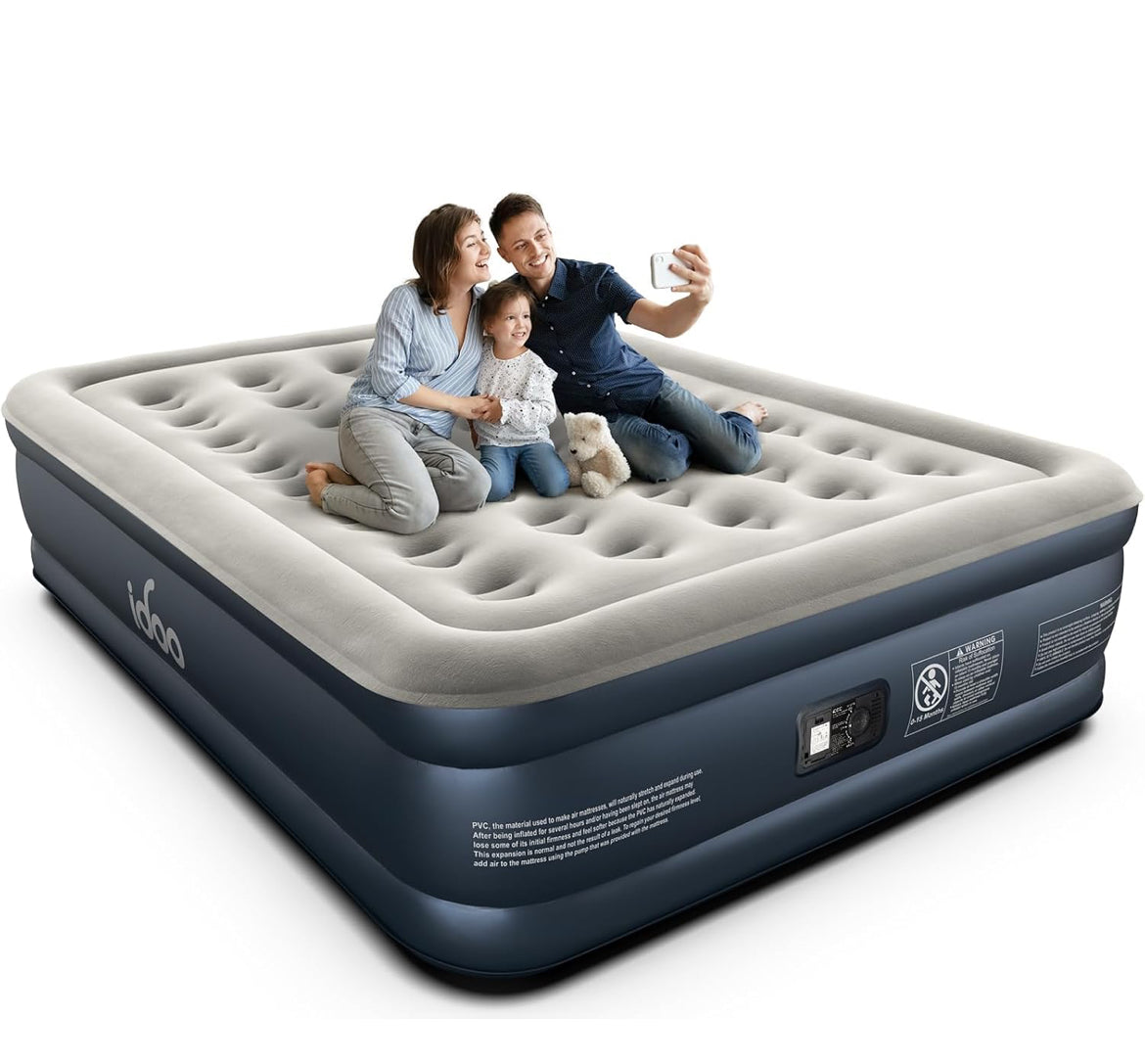 Air Mattress with Built-in Pump Bevbud, Fast & Easy Inflation/Deflatic Inflatable Mattress
