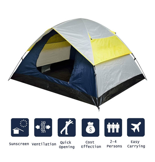 Dome Tent 2 men Double
Layer waterproof)
(200x150cm)