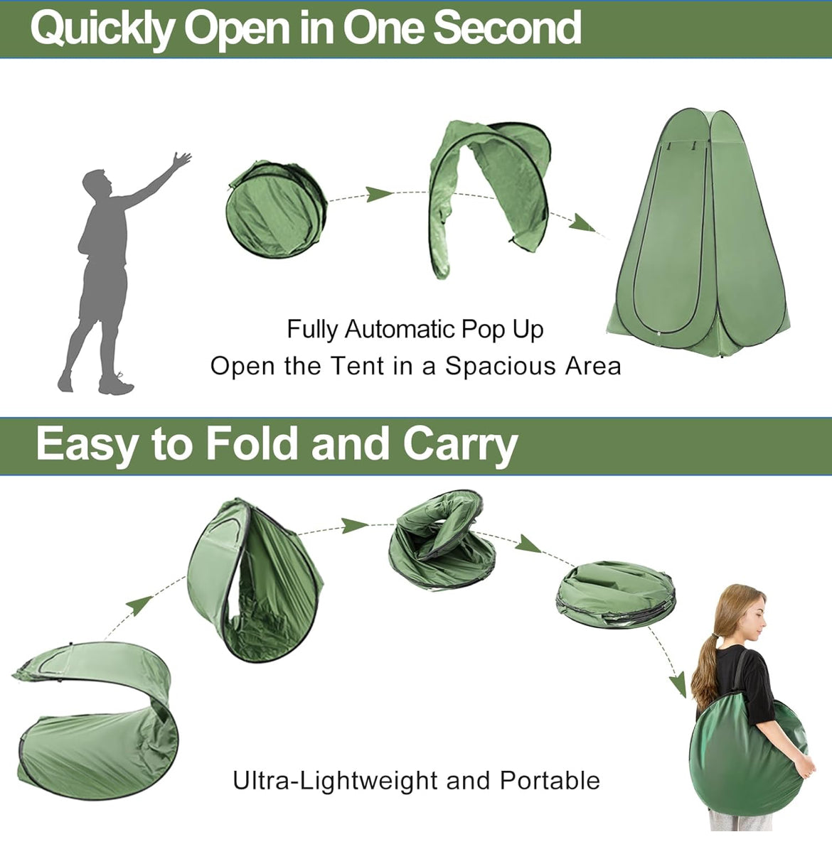 Portable Toilet & Changing Room Tent - Waterproof, Lightweight & Privacy Shelter
