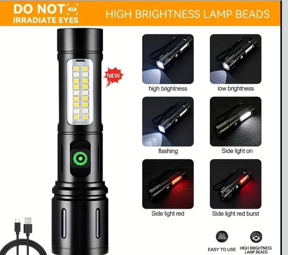 Multi-Functional USB Rechargeable LED Torch