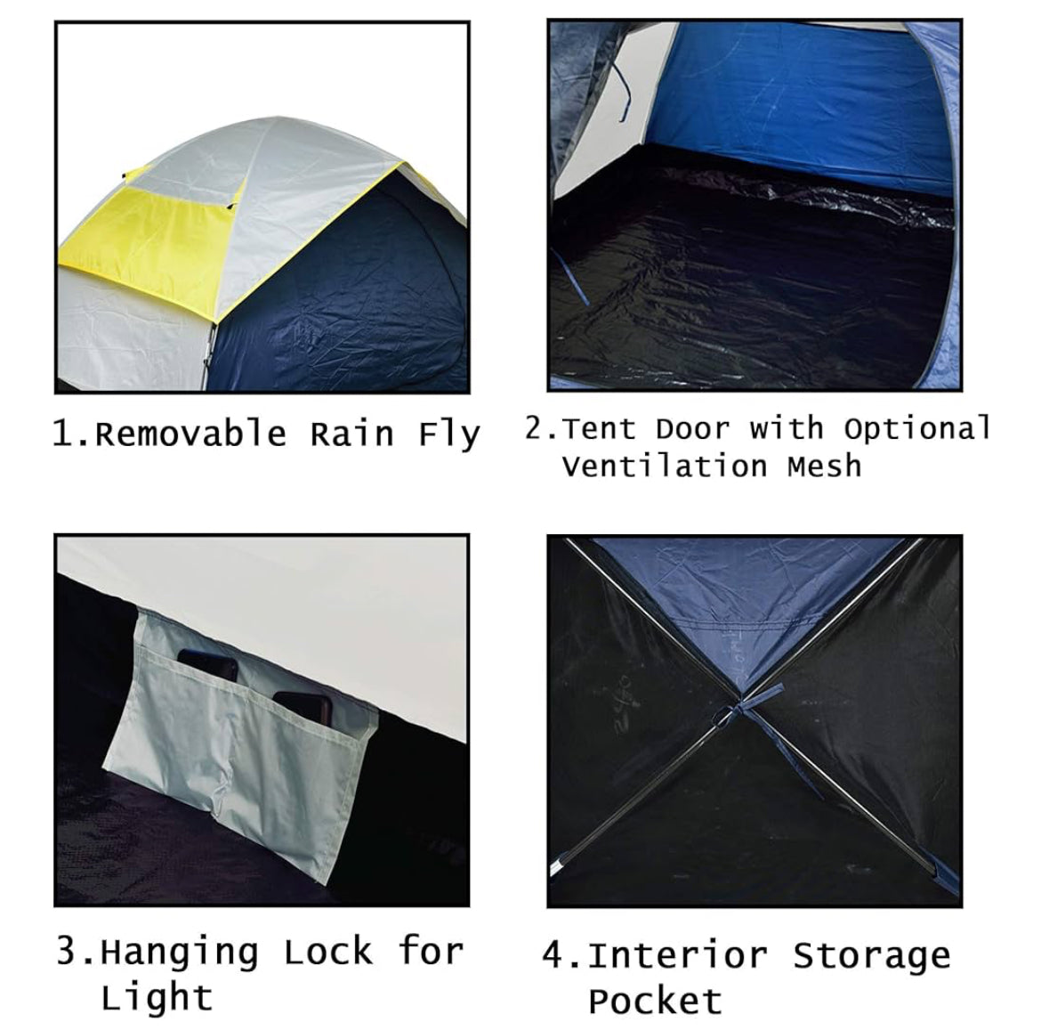 Dome Tent 2 men Double
Layer waterproof)
(200x150cm)