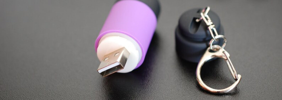 LED Torch Lamp Pocket USB Rechargeable Mini Keychain Keyring Camping Flashlight