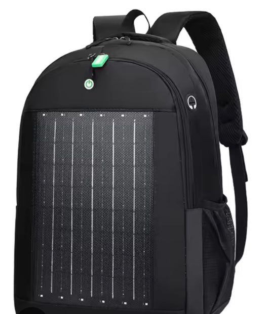 Solar Charging Backpack - Waterproof, Weatherproof Travel Bag with USB Port for Outdoor, Hiking, Camping & Work