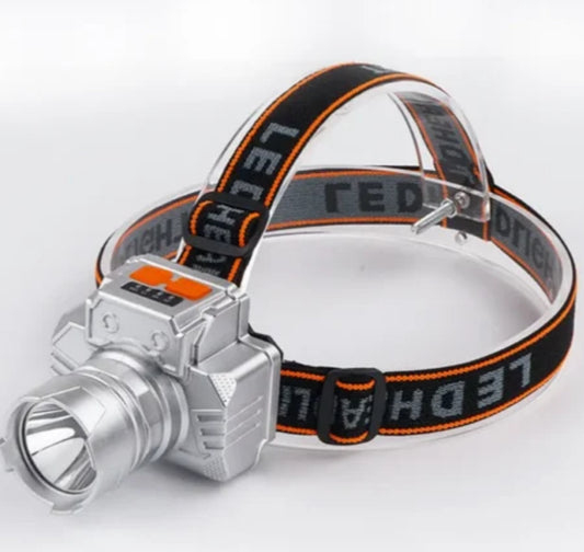 High power LED
Rechargeable
Headlamp with battel indicator