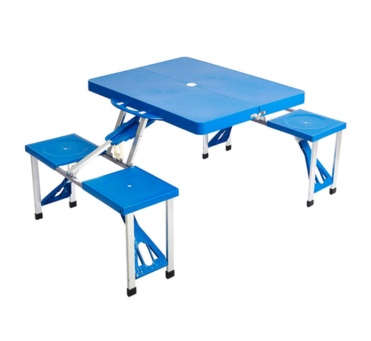 Plastic Blue Table And Chair Set Folding Table outdoor table chair with umbrella