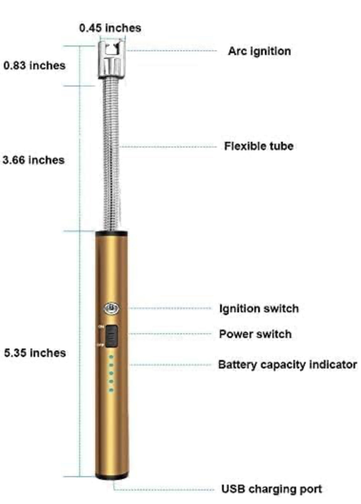 Electric Rechargeable
Gas Lighter/Plasma
Lighter Flameless
Windproof, USB Lighter