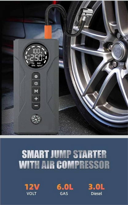 Emergency Car Battery Jump Starter With Car Tyre Air Pump In built battery Ps186