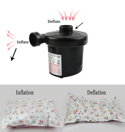 Multi-Purpose Electric Air Pump - Quick Inflate & Deflate for Air Beds, Mattresses, Sofas, Swimming Pools, Toys, and Travel Air Bags