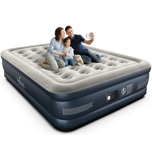 Air Mattress with Built-in Pump Bevbud, Fast & Easy Inflation/Deflatic Inflatable Mattress